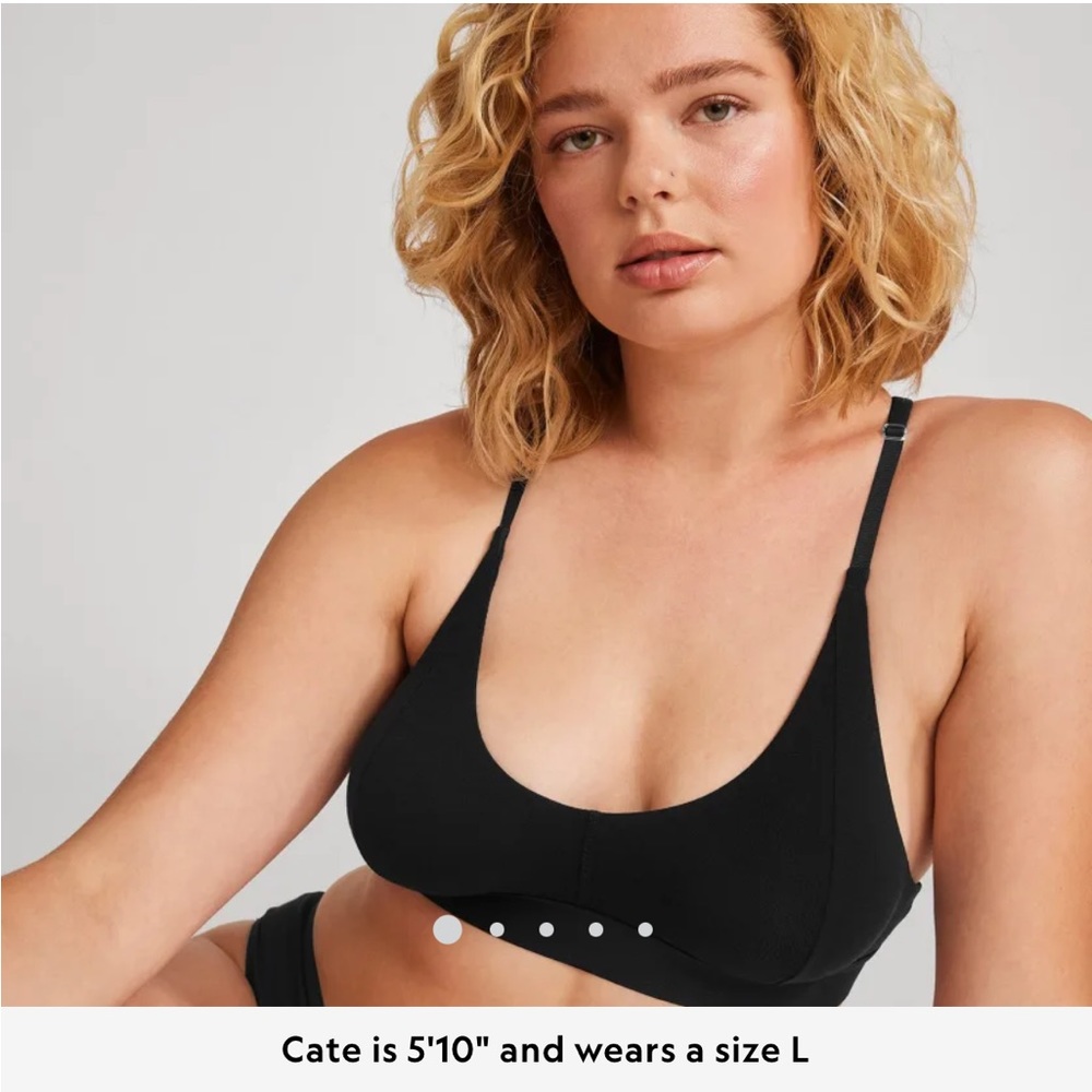 NWT Allbirds Women's Trino® Triangle Bralette, Black, Large